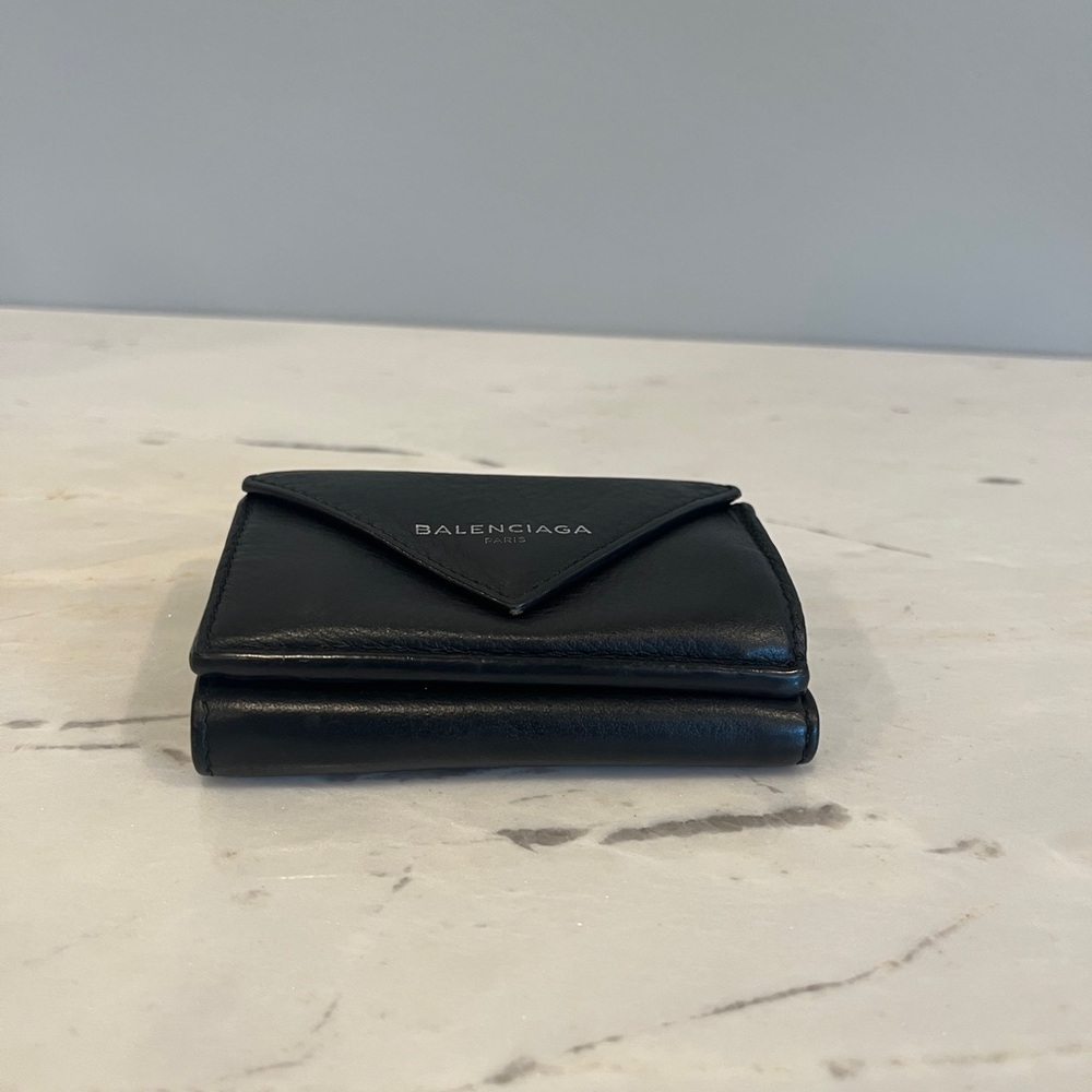 Balenciaga papier mini trifold black leather wallet - Picture 8 of 11
